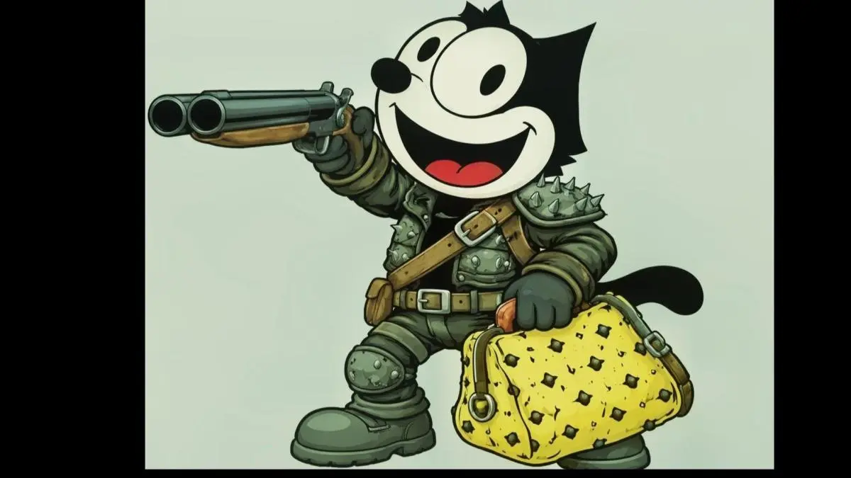 Double Barrel Desperado (if Mad Max did a fusion dance with Felix the Cat & his magic bag)