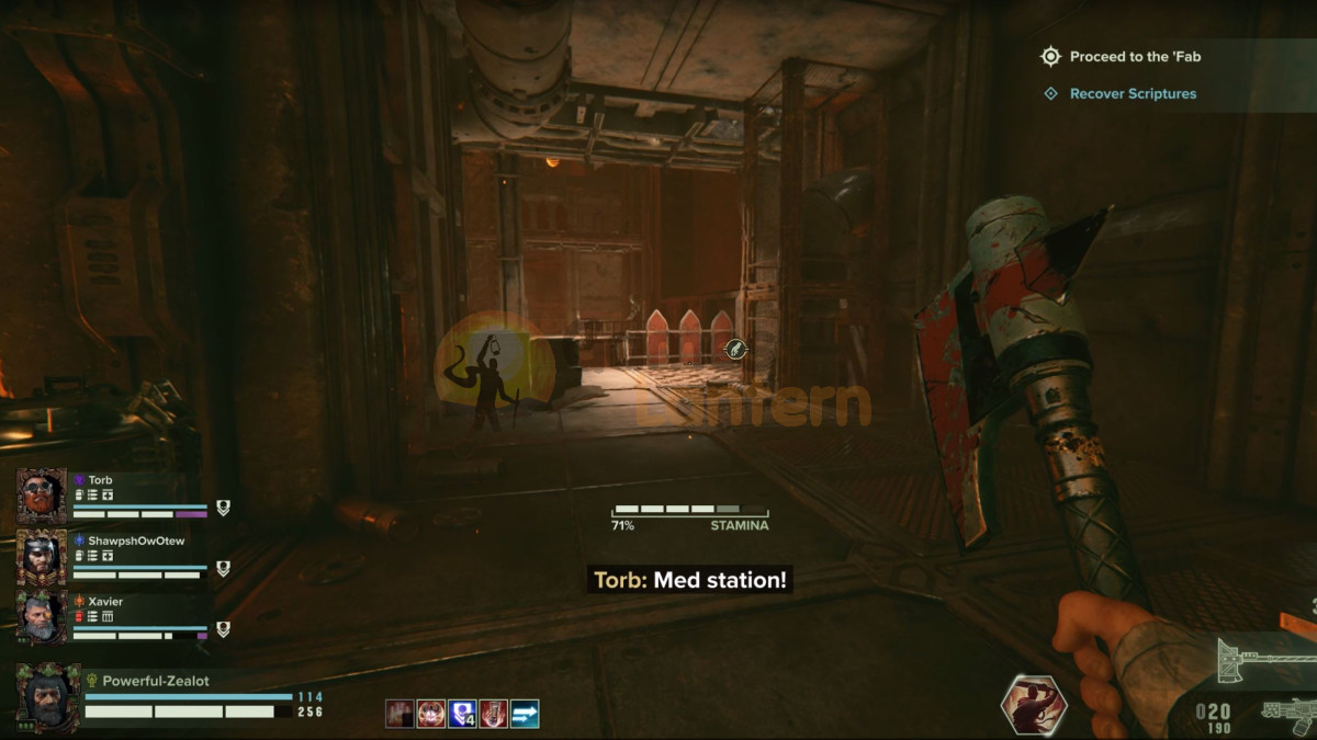 Scripture can spawn in the floor below the medstation around the corner