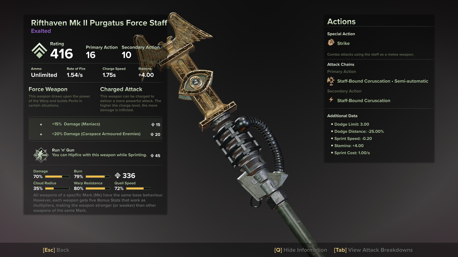 Darktide Purgatus Staff