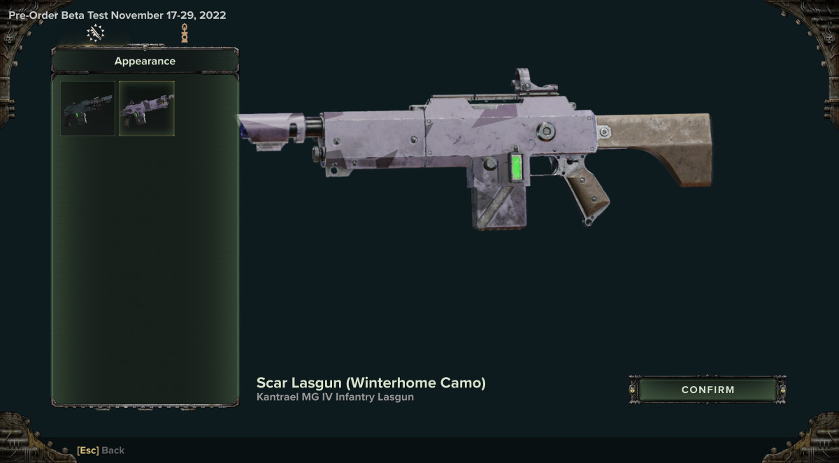Scar Lasgun (Winterhome Camo) - Kantrael MG IV Infantry Lasgun