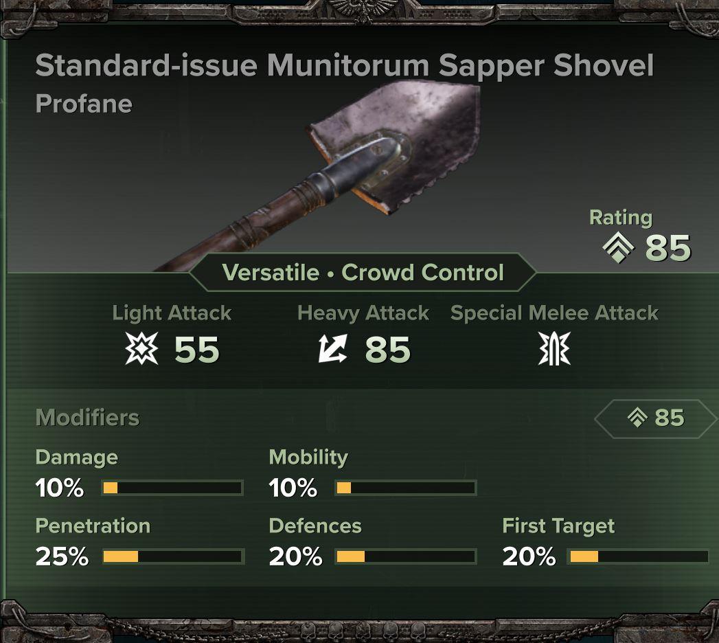 Standard-Issue Munitorum Sapper Shovel Example