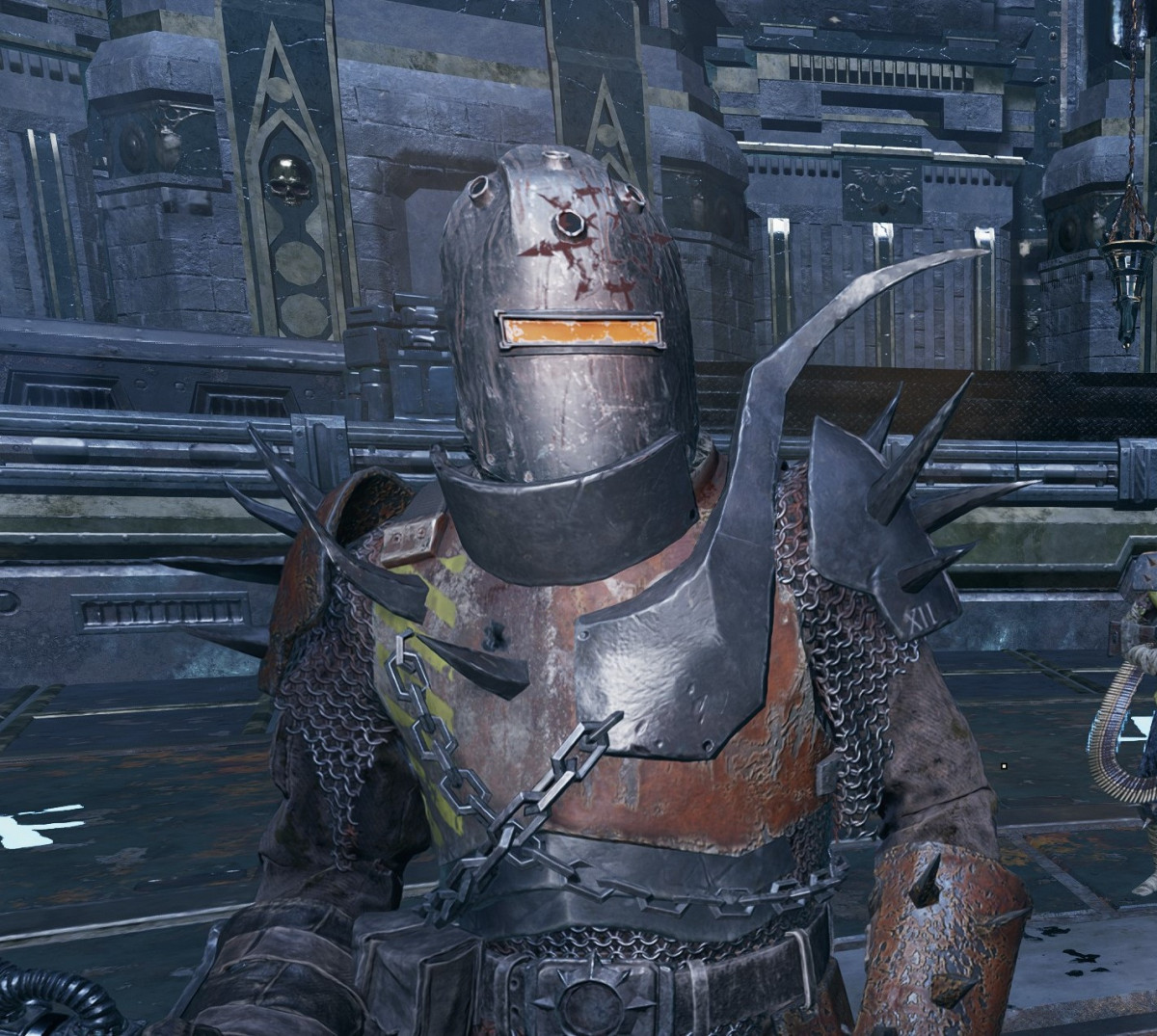 Scab Mauler Carapace Armour Helmet in Darktide